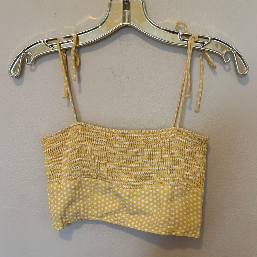 Zara Yellow Polka Dot Crop Top